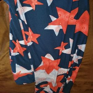 Lularoe TC beautiful red,white and blue leggings